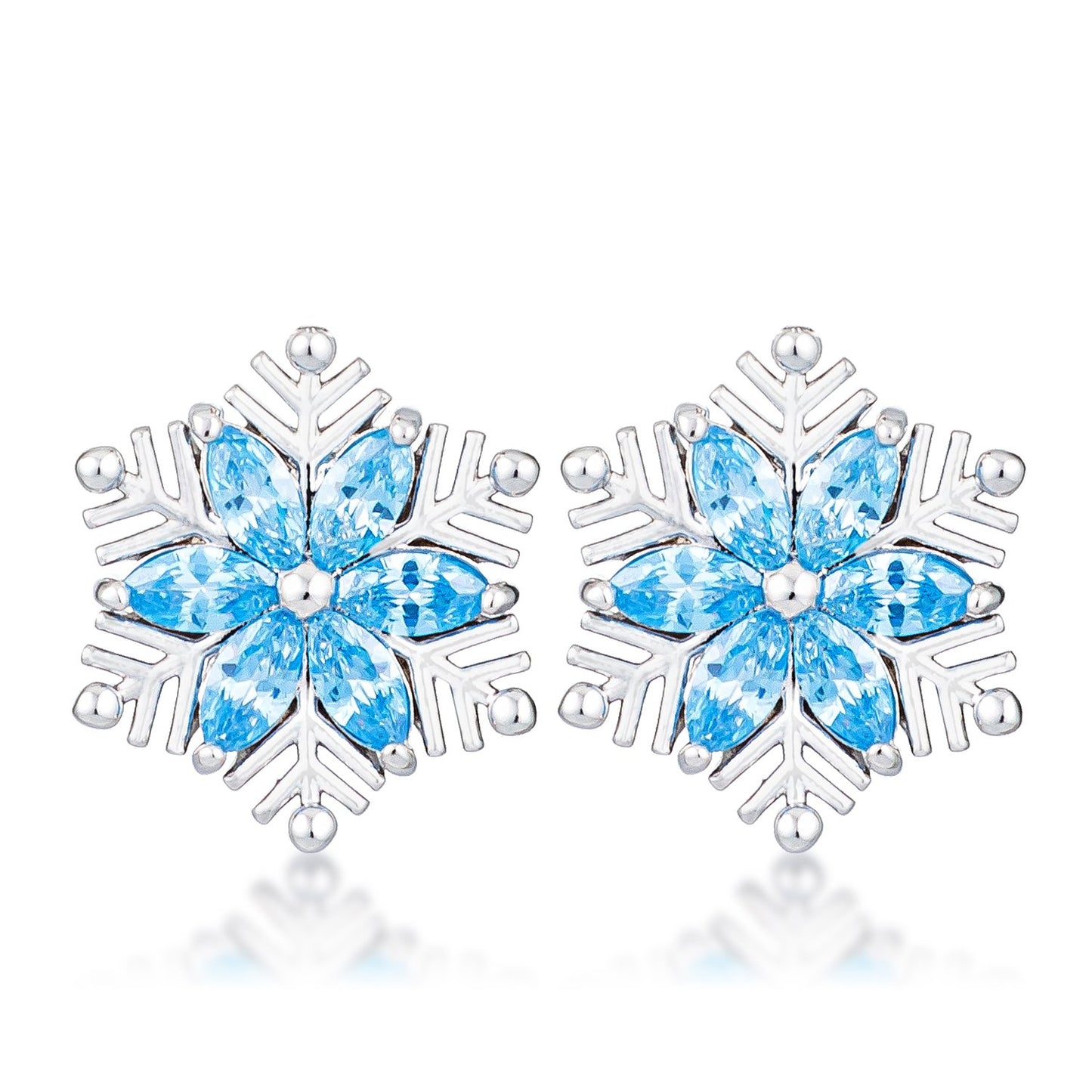 Liv Brilliant CZ Snowflake Silver Earrings