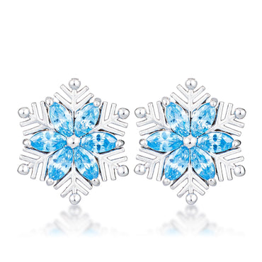 Liv Brilliant CZ Snowflake Silver Earrings