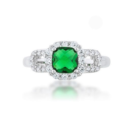 Liz 6mm Emerald Cushion CZ Ring | 1.25ct