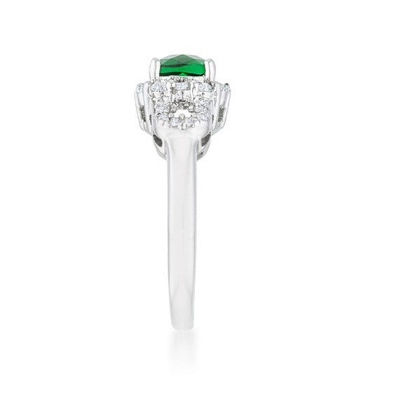Liz 6mm Emerald Cushion CZ Ring | 1.25ct