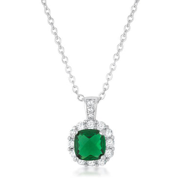Liz Emerald Green Cushion CZ Pendant | 3ct