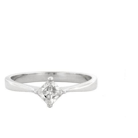 Lois Petite Princess cut Solitaire Ring  | 0.5ct | Sterling Silver
