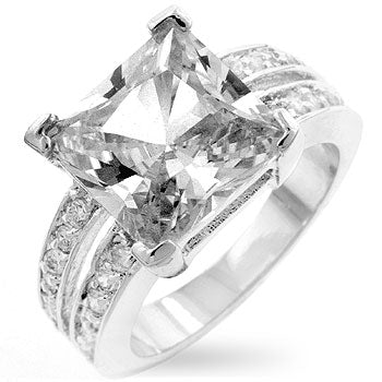 Lola 11mm Princess CZ Engagement Ring | 7.5ct