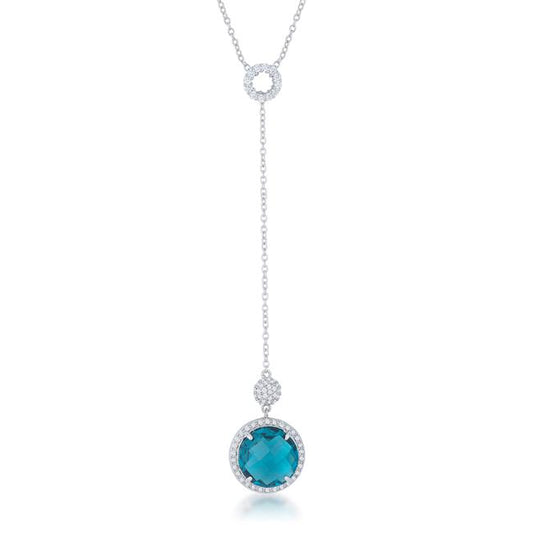 Lori Aqua Halo Lariat Necklace