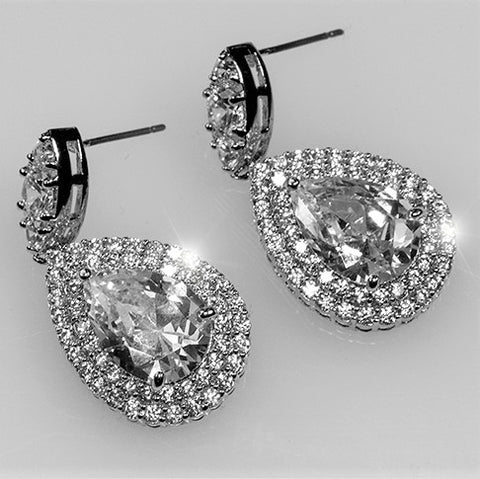 Lorian Pear Drop Chandelier Earrings | 35mm