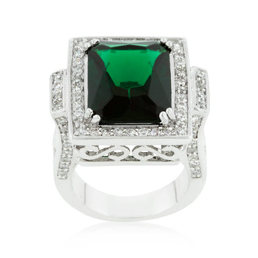 Louie 16x12mm Cushion Emerald Vintage Cocktail Ring | 7ct