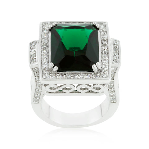Louie 7ct Cushion Emerald Vintage Cocktail Ring | 8ct