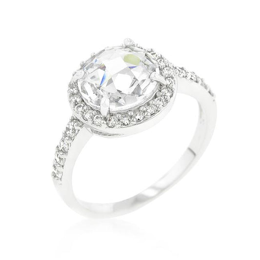 Lucetta 9mm Round Faceted Engagement Ring | 3ct