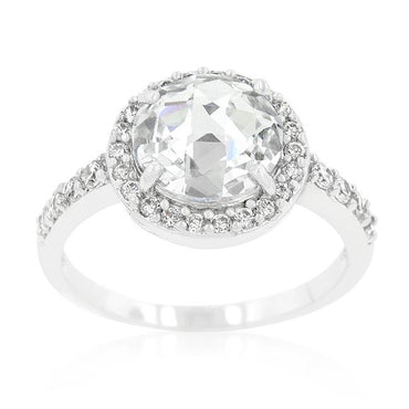 Lucetta 9mm Round Faceted Engagement Ring | 3ct