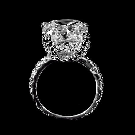 Lucine 12mm Cushion CZ Engagement Ring | 9.5ct
