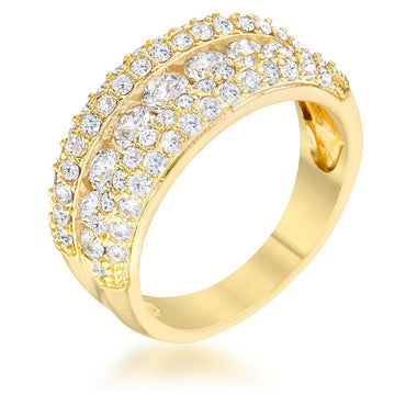 Luna CZ Gold Classic Band Ring | 1.1ct