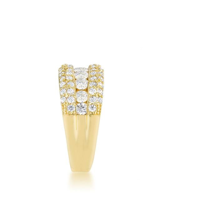 Luna CZ Gold Classic Band Ring | 1.1ct