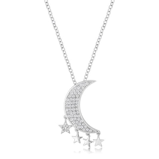 Luna Dazzling Moon Star Charm Necklace