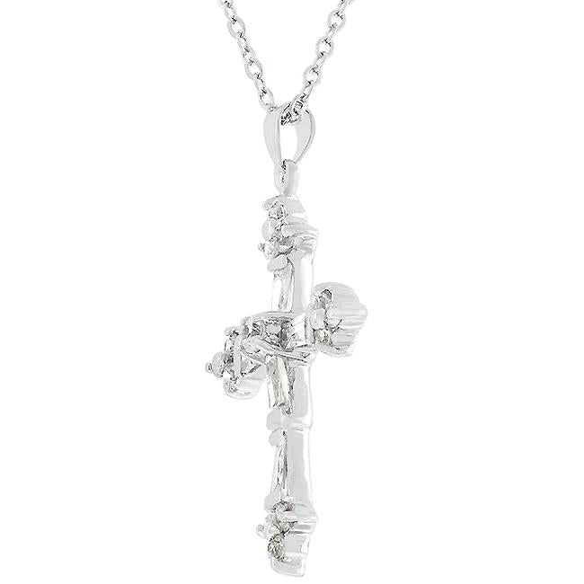 Magan CZ Silver Cross Pendant