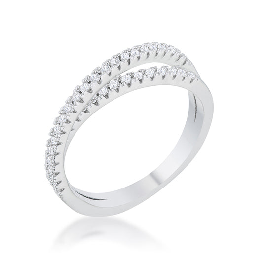 Mara CZ Silver Intertwined Band Ring