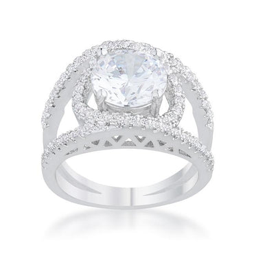 Marcie 9mm Round CZ Engagement Ring | 3ct