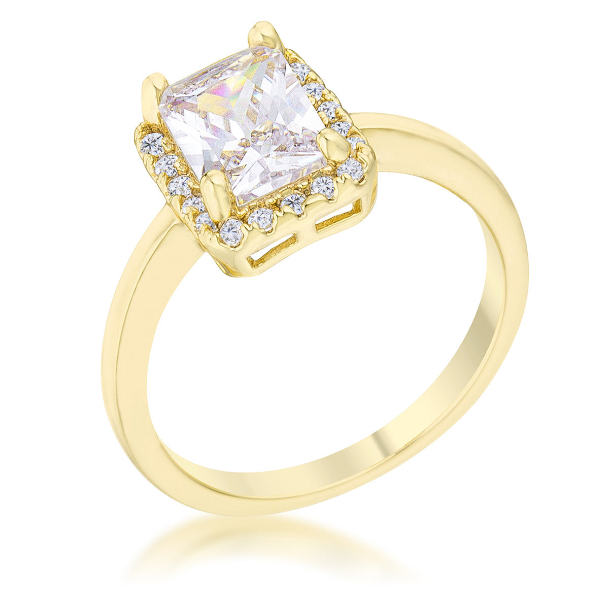 Mariane 7x6mm Radiant CZ Gold Engagement Ring | 2ct