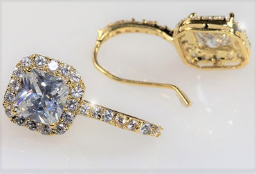 Maribel Radiant Gold Drop Earrings | 4ct - Beloved Sparkles