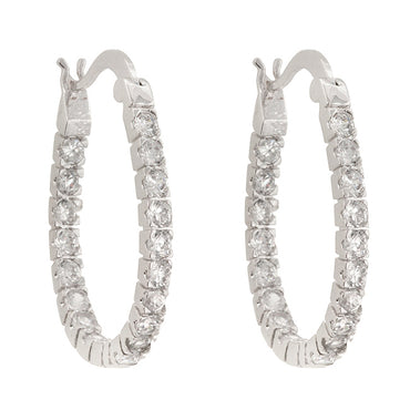 Marina 27mm Inside-Out CZ Hoop Earrings | 2ct