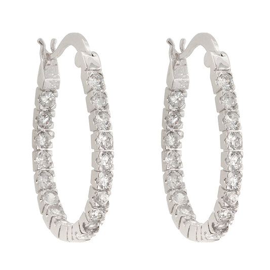 Marina 27mm Inside-Out CZ Hoop Earrings | 2ct
