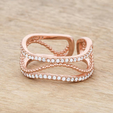 Marina Rose Gold Abstract Cuff Ring