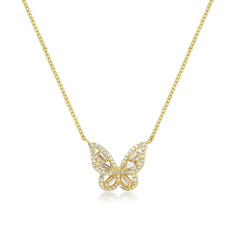 Mariposa Butterfly Gold Pendant Necklace | 2ct