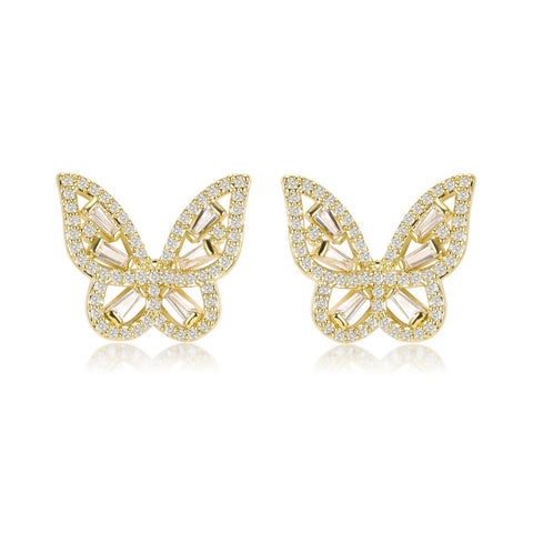 Mariposa Butterfly Gold Stud Earrings | 2ct