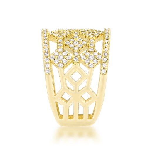 Marlene Gold Wide Fashion Band Ring