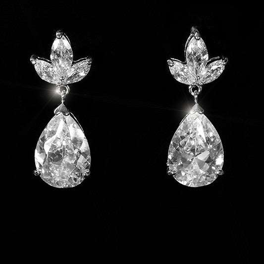 Mavis 11x4 Pear CZ Drop Earrings | 6ct