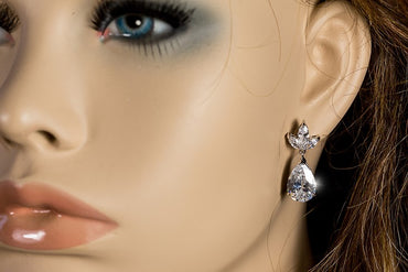 Mavis 11x4 Pear CZ Drop Earrings | 6ct