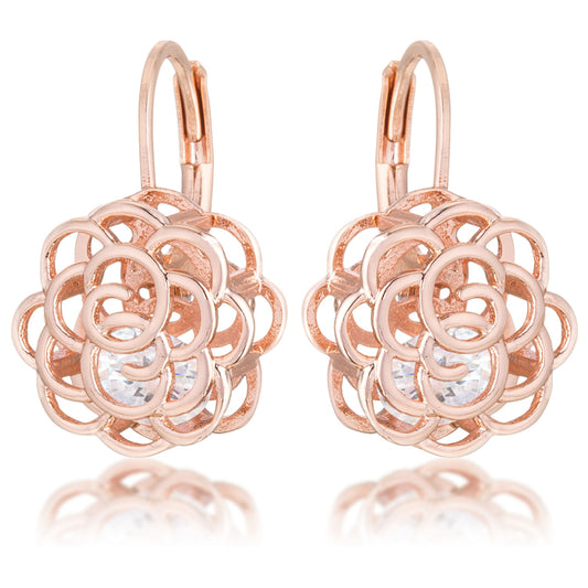 Maya CZ Rose Drop Rose Gold Earrings