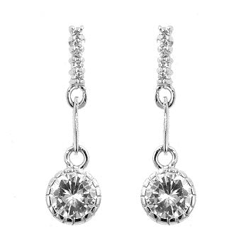 Maypo 6mm CZ Round Drop Earrings | 0.75ct