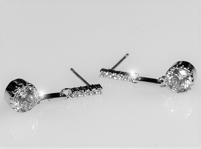 Maypo 6mm CZ Round Drop Earrings | 0.75ct