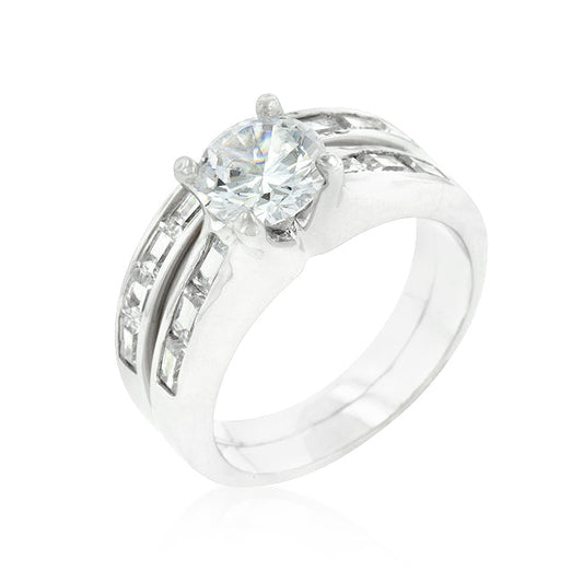 Mary Round CZ Engagement Ring Set | 1.5ct | 2.8ct