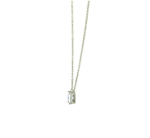 Meg Princess CZ Silver Pendant Necklace – 6mm | 1ct - Beloved Sparkles