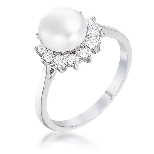 Meggie Classic 7mm Pearl CZ Ring