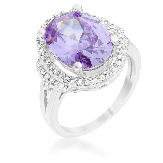 Melanie Amethyst Oval CZ Cocktail Ring | 6ct