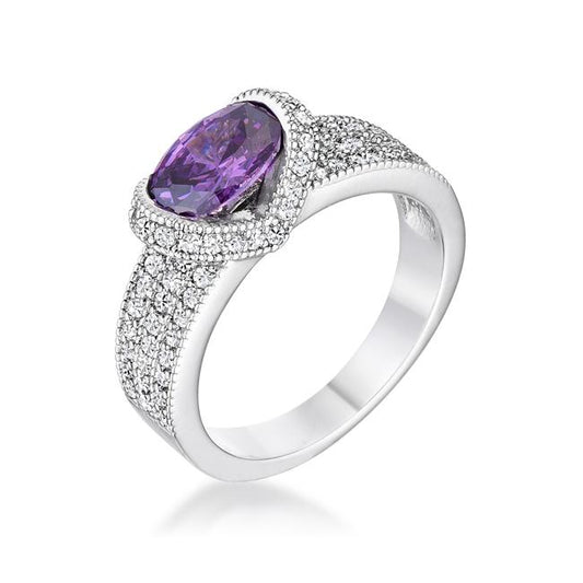 Melora 8mm Amethyst Oval CZ Cocktail Ring | 1.4ct