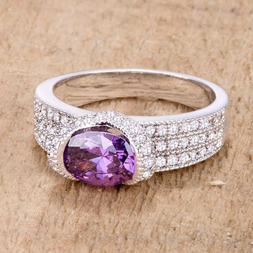 Melora 8mm Amethyst Oval CZ Cocktail Ring | 1.4ct