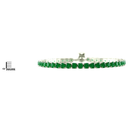 Beth Emerald Jade Green CZ Bolo Bracelet | 10ct