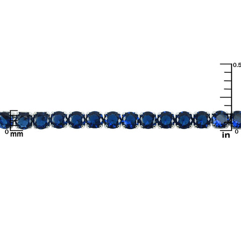 Micole Sapphire Round CZ Tennis Bracelet – 7in - Beloved Sparkles