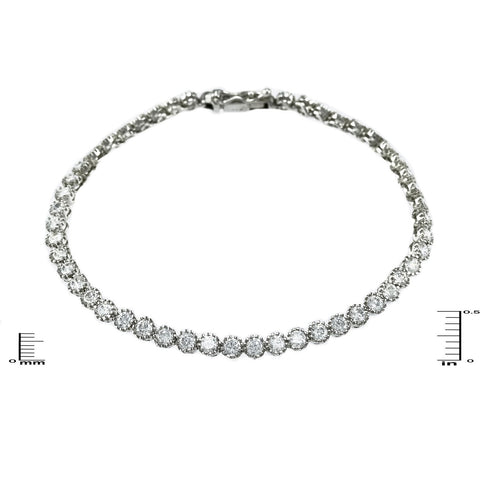 Moreenie CZ Round Silver Tennis Bracelet – 7in | 13ct - Beloved Sparkles
