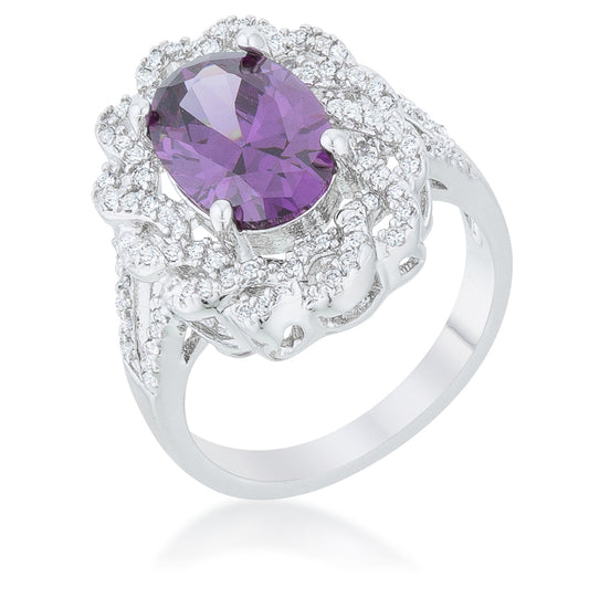 Nagel 12x10mm Amethyst Oval CZ Ring | 5.5ct