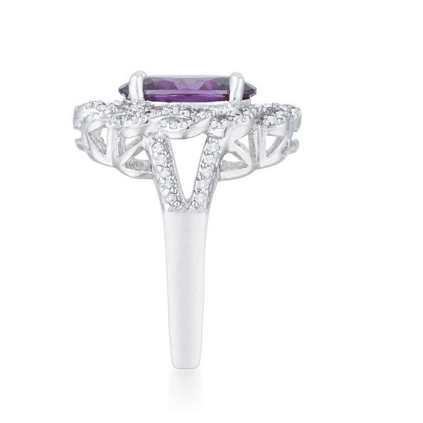 Nagel 12x10mm Amethyst Oval CZ Ring | 5.5ct