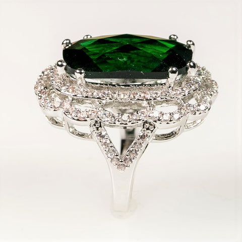 Nahida Faceted Emerald Cocktail Ring | 26ct