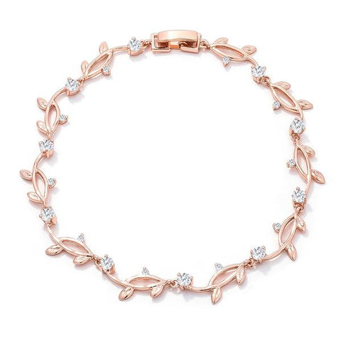 Nathana Romantic Vine Rose Gold Bracelet  – 7in