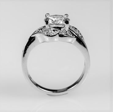 Natka 7.5mm Round CZ Elegant Engagement Ring | 1.7ct