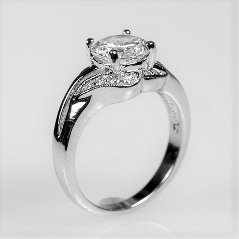 Natka 7.5mm Round CZ Elegant Engagement Ring | 1.7ct
