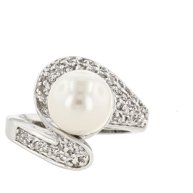 Neila 10mm White Pearl Swirl CZ Ring
