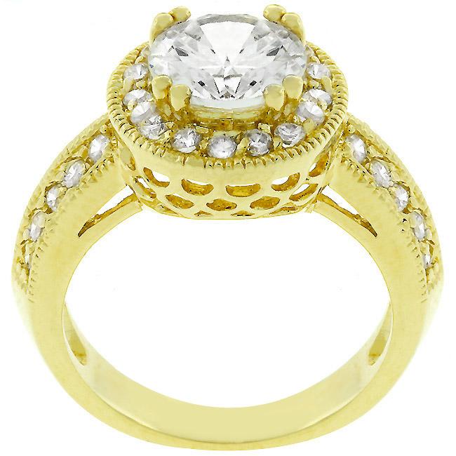 Nevada 7.5mm Round Halo CZ Engagement Ring | 1.7ct | 2.2ct